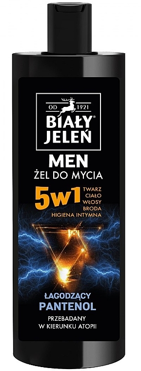 Гель для душу для чоловіків 5 в 1 з пантенолом - Bialy Jelen Men Shower Gel Aloe & D-Panthenol — фото N1