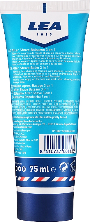 Бальзам після гоління - Lea Sensitive Skin Ultra Cooling 3 In 1 Aftershave Balm — фото N2