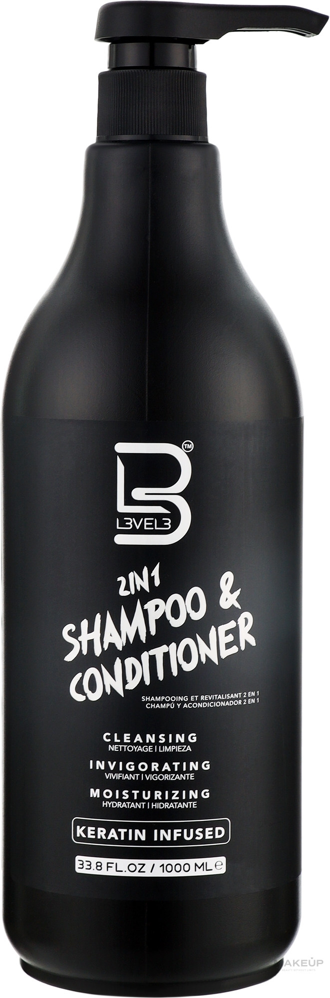 Шампунь-кондиціонер для волосся 2 в 1 - Level3 2-in-1 Shampoo & Conditioner — фото 1000ml