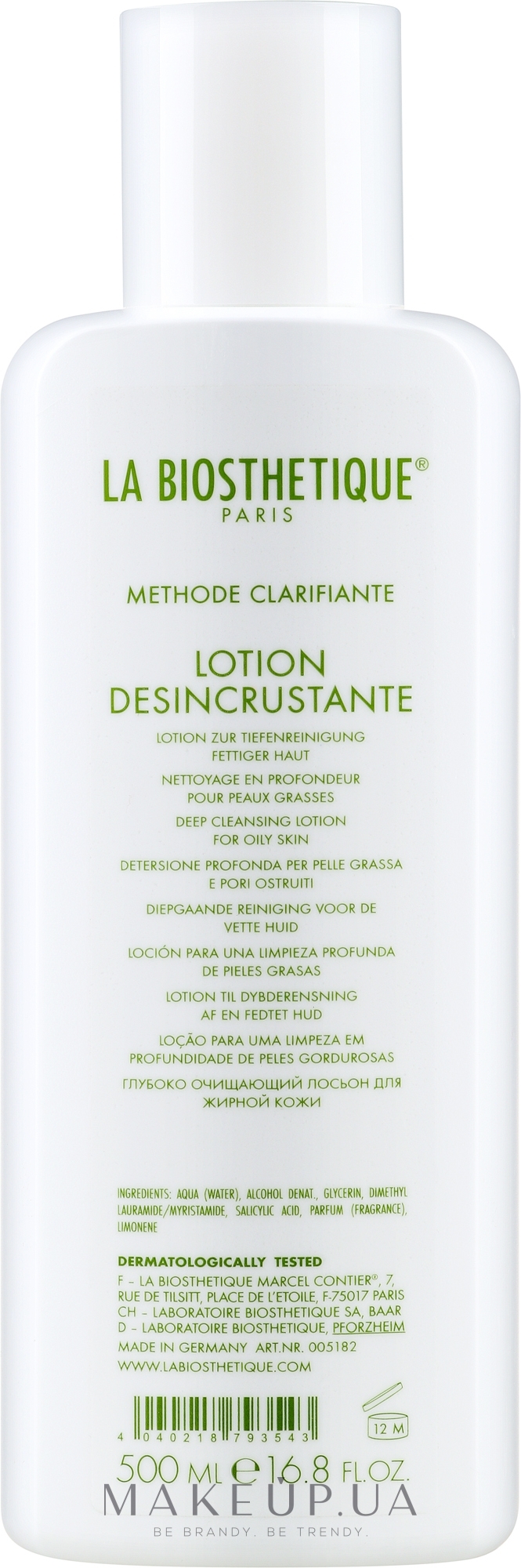 Лосьйон-дезінкрустант - La Biosthetique Methode Clarifiante Lotion Désincrustante — фото 500ml