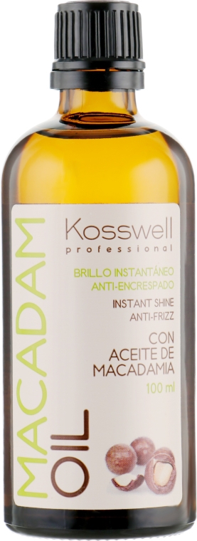 Відновлювальна олія для волосся - Kosswell Professional Macadamia Oil — фото N2