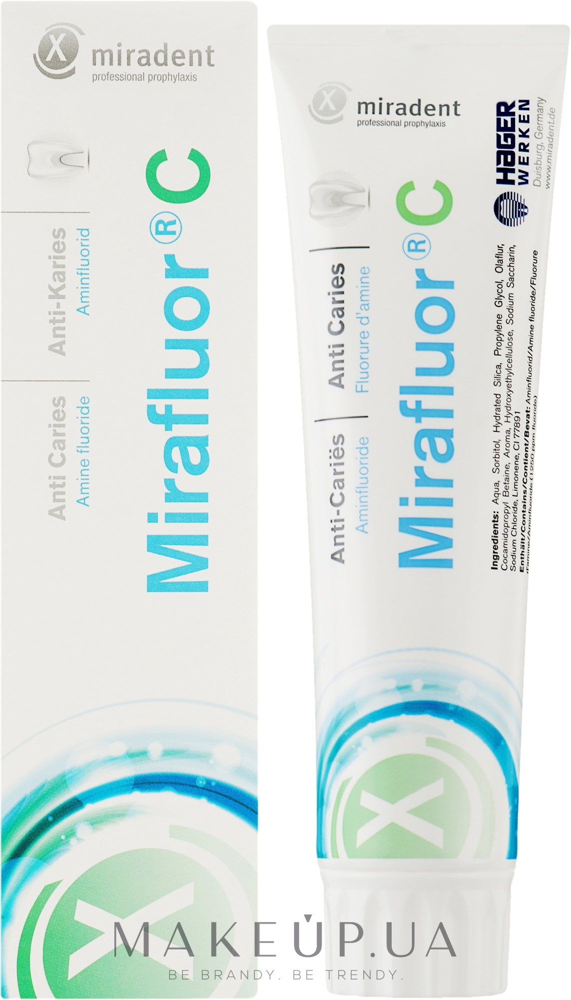 Зубная паста на основе аминофторидов для оптимальной защиты от кариеса - Miradent CC Anti Caries — фото 100ml