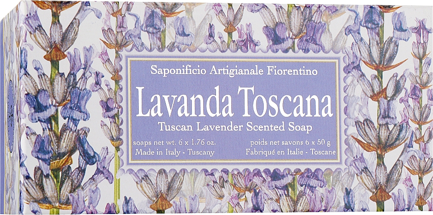 Набір туалетного мила "Тосканська лаванда" - Saponificio Artigianale Fiorentino Lavender Toscana (Soap/6x50g) — фото N1