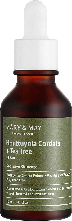 Успокаивающая сыворотка для лица с хауттюйнией и чайным деревом - Mary & May Houttuynia Cordata + Tea Tree Serum