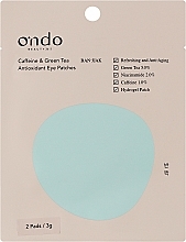 Гідрогелеві антиоксидантні патчі для шкіри навколо очей - Ondo Beauty 36.5 Caffeine & Green Tea Antioxidant Eye Patches — фото N1