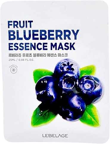 Тканевая маска для лица с экстрактом черники - Lebelage Fruit Blueberry Essence Mask — фото N1