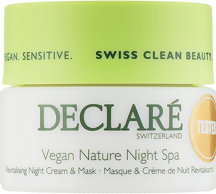 Нічний крем-маска для обличчя - Declare Vegan Nature Night Spa (тестер)