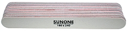 Пилочка для нігтів 180/240, пряма, біла, 10 шт. - Sunone Nail File — фото N3