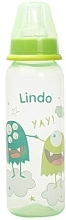 Пляшка кольорова із силіконовою соскою, 250 мл, зелена - Lindo Li 138 — фото N1