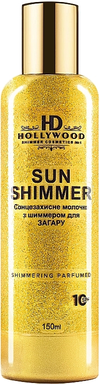 УЦЕНКА Молочко для загара с шиммером - HD Hollywood Sun Shimmer Body Milk SPF 10 * — фото N1