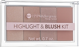Палетка для макіяжу - Bell Hypoallergenic Highlight & Blush Kit — фото N2