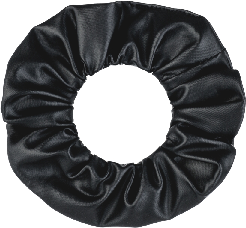 Резинка для волос экокожа, чёрная "Faux Leather Classic" - MAKEUP Hair Accessories — фото N2