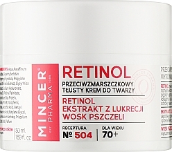 Крем для обличчя проти зморшок 70+ - Mincer Pharma Retinol № 504 — фото N1