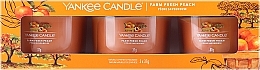 Парфумерія, косметика Набір - Yankee Candle Farm Fresh Peach (candle/3x37g)