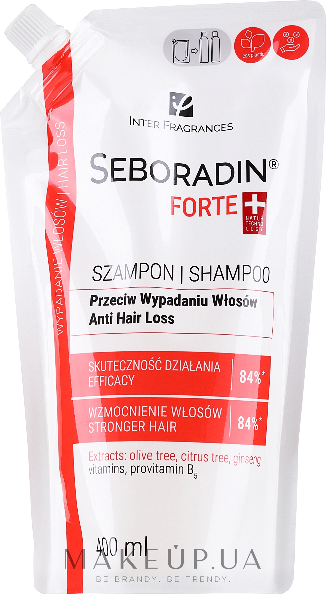 Шампунь против выпадения волос - Seboradin Forte Anti Hair Loss Shampoo (дой-пак) — фото 400ml