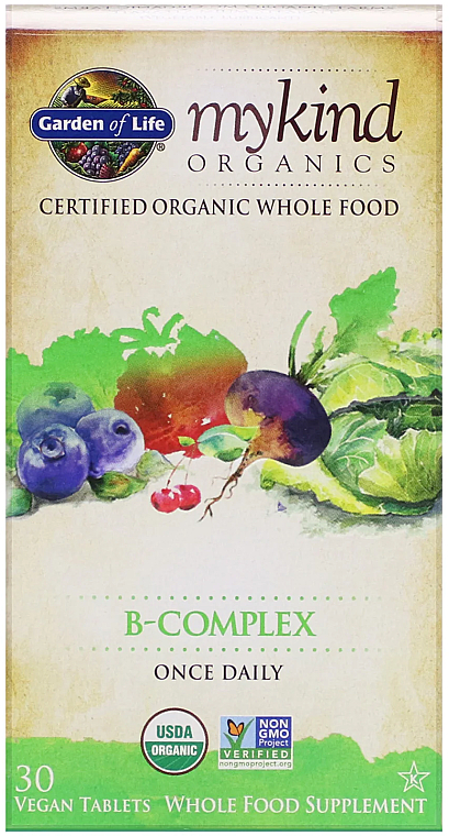 Комплекс витаминов группы B, таблетки - Garden of Life Mykind Organics — фото N1