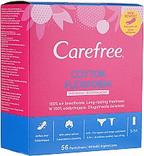 Гигиенические ежедневные гибкие прокладки без запаха, 56 шт - Carefree Cotton FlexiForm Unscented — фото N1