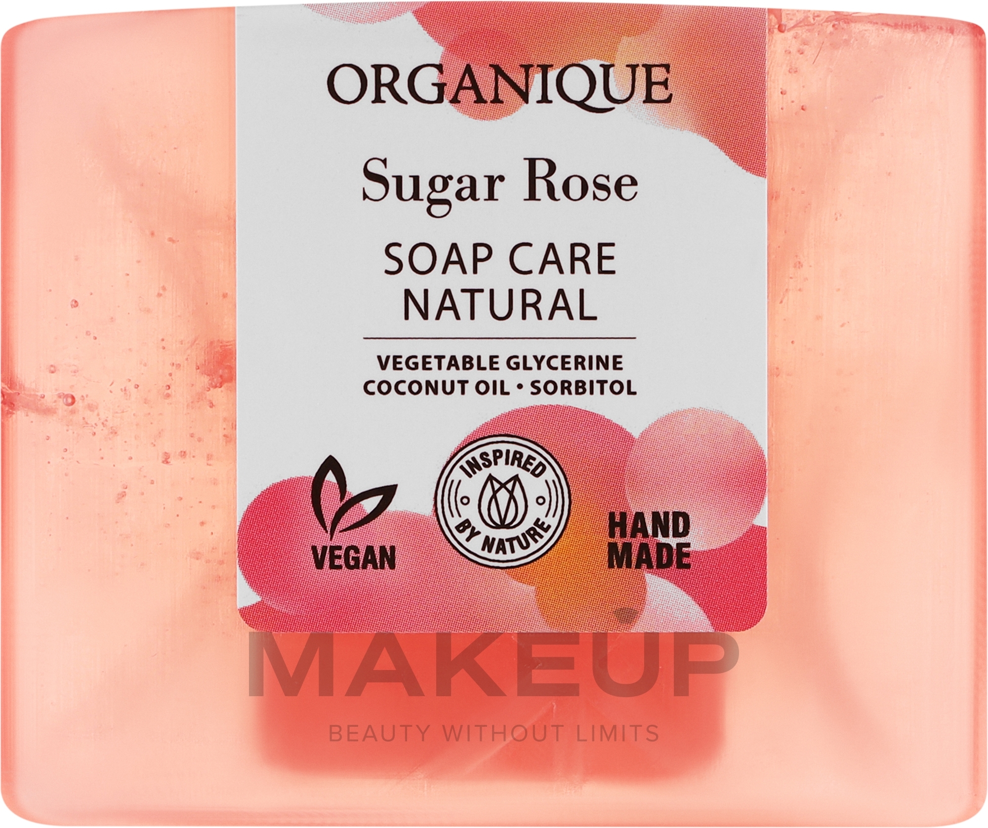 Натуральное питательное мыло - Organique Soap Care Natural Sugar Rose — фото 100g