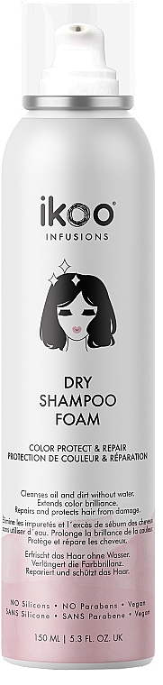 Сухой шампунь-пена "Восстановление и защита цвета" - Ikoo Infusions Shampoo Foam Color Protect & Repair