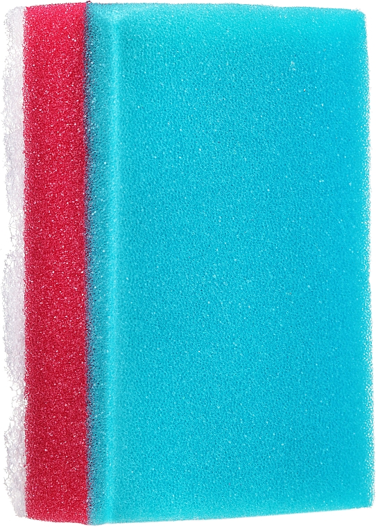 Прямокутна губка для ванни, блакитно-червона - Ewimark — фото N1