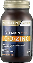 Диетическая добавка «Комплекс витаминов C, D и цинк», таблетки - Nutraxin Vitals Vitamin Max — фото N1