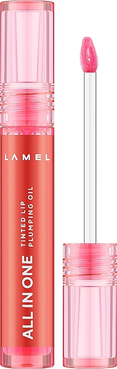 Олія-тінт для губ - LAMEL Make Up All in One Lip Tinted Plumping Oil