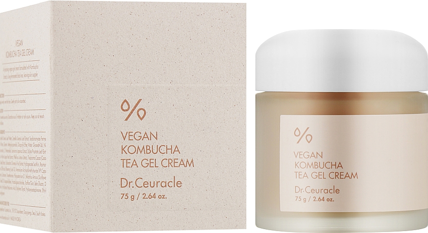 Веганский крем-гель для лица с экстрактом комбучи - Dr.Ceuracle Vegan Kombucha Tea Gel Cream — фото N2