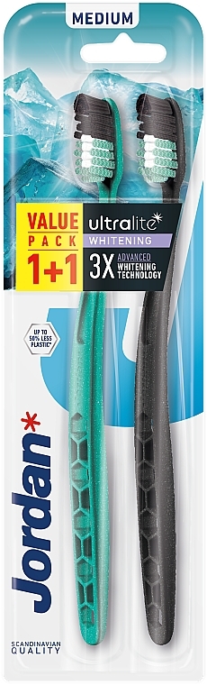 Набір зубних щіток, середня, 2 шт. - Jordan Ultralite Whitening Medium Toothbrush — фото N1