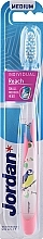 Зубна щітка середня, рожева з синицею - Jordan Individual Medium Reach Toothbrush — фото N1