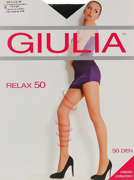 Колготки "Relax" 50 Den, nero - Giulia — фото N1