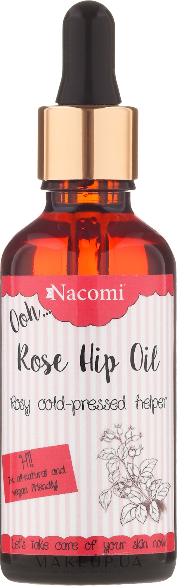Масло шиповника с пипеткой - Nacomi Natural Cold Pressed Rose Hip Oil — фото 50ml
