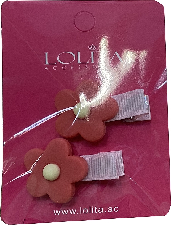 Заколка для волос с цветком, красная - Lolita Accessories  — фото N1