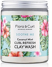 Освіжальна глина для очищення волосся  - Flora & Curl Soothe Me Coconut Mint Curl Refresh Clay Wash — фото N1
