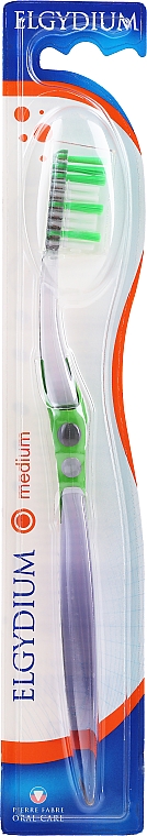 Зубная щетка "Интерактив" средней жесткости, зеленая - Elgydium Inter-Active Medium Toothbrush — фото N1