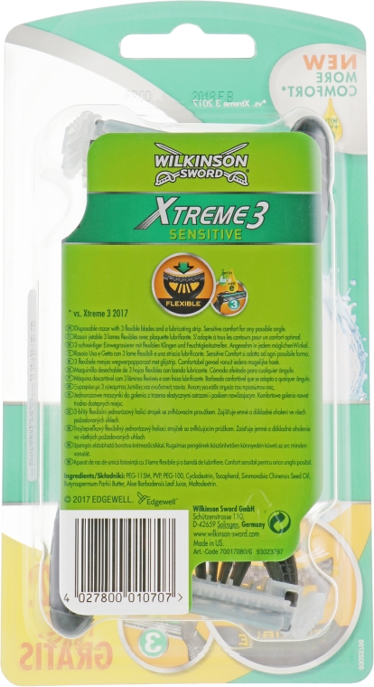 Одноразовые станки, 4+2 шт. - Wilkinson Sword Xtreme 3 Sensitive — фото N4