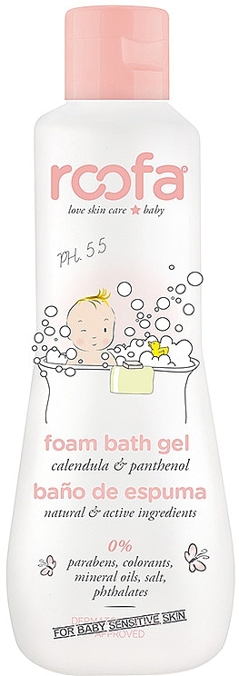 УЦІНКА Гель-пінка для ванни з календулою та пентенолом для чутливої шкіри - Roofa Foam Bath Gel * — фото N1