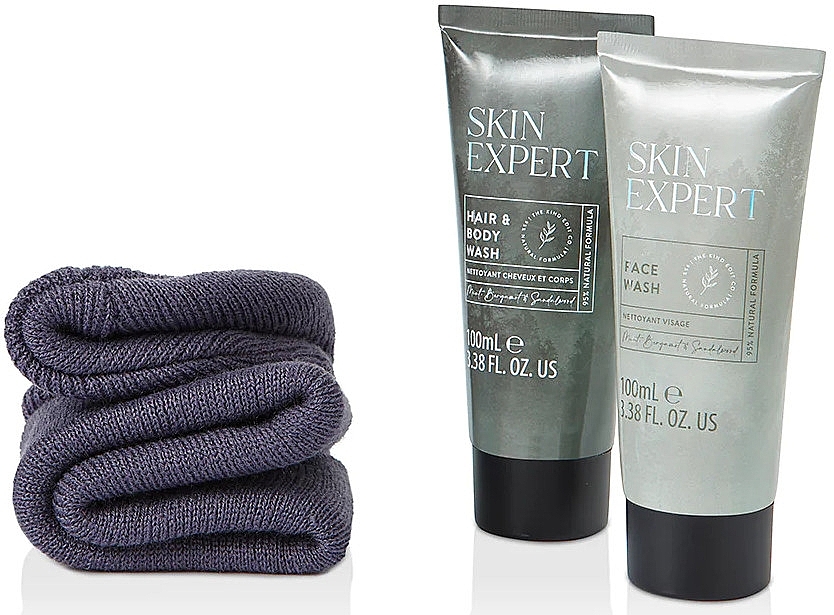Набор - The Kind Edit Co Skin Expert Beanie Gift Set (sh/gel/100ml + b/lot/100ml + beanie hat) — фото N2
