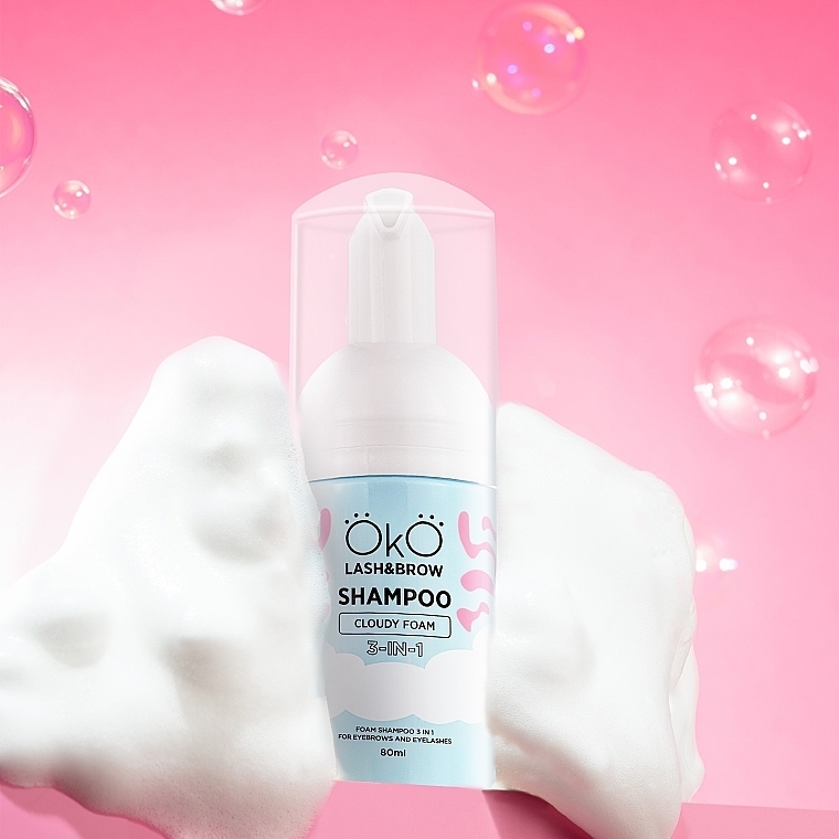 Шампунь-пена для ресниц и бровей 3в1 - OkO Lash & Brow Shampoo Cloudy Foam — фото N3