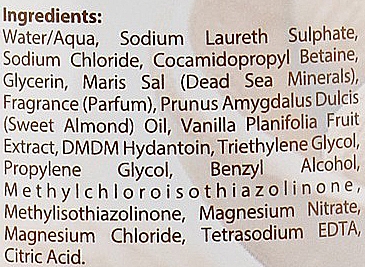 Рідке мило з мінералами Мертвого моря, олією мигдалю та ванілі - Dead Sea Collection Almond Vanila&Dead Sea Minerals Hand Soap — фото N5