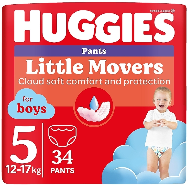 Трусики-подгузники Pants 5 Boy, 12-17 кг, 34 шт - Huggies — фото N1