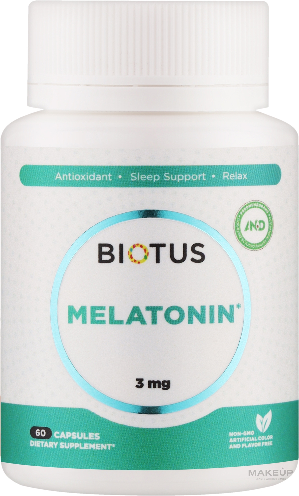 Дієтична добавка "Мелатонін", 3 мг - Biotus Melatonin — фото 60шт