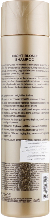 Цілющий шампунь для натурального і знебарвленого світлого волосся - L'anza Healing Blonde Bright Blonde Shampoo — фото N2