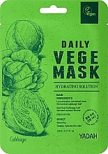 Духи, Парфюмерия, косметика Тканевая маска для лица c экстрактом листьев капусты - Yadah Daily Vege Mask Cabbage