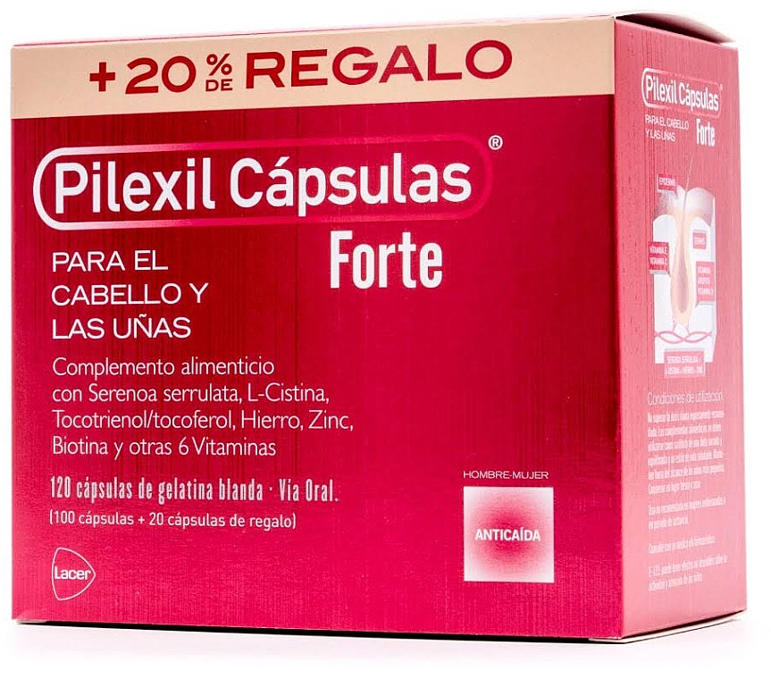 Харчова добавка - Lacer Pilexil Forte Anticaida Capsulas — фото N3