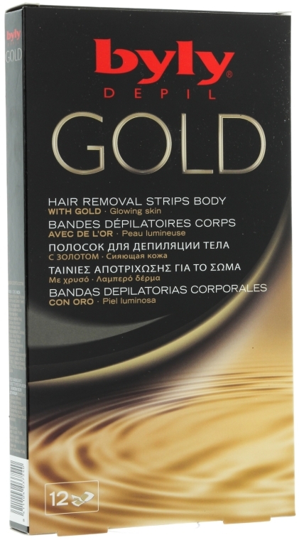 Воскові смужки для депіляції тіла з золотом - Byly Depil Gold Hair Removal Strips Body — фото N1