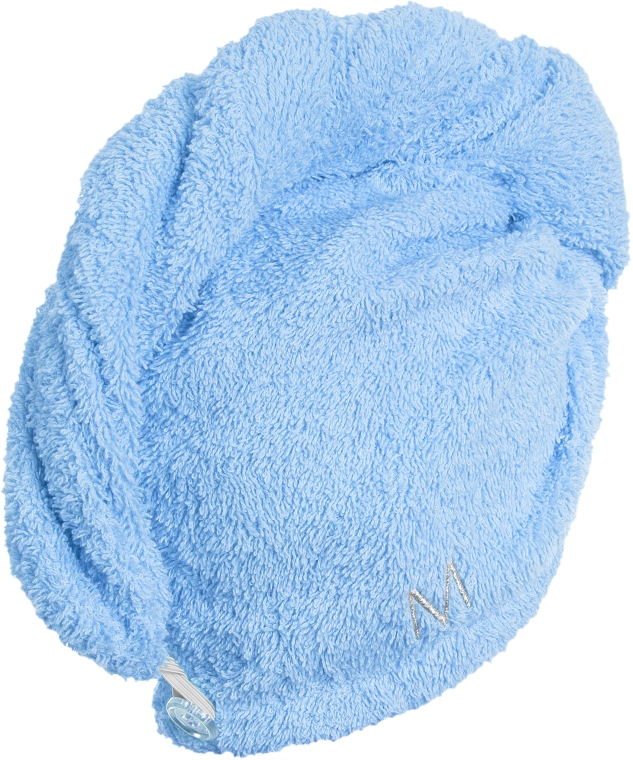 Полотенце-тюрбан для сушки волос, голубое - MAKEUP — фото N2