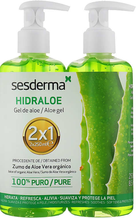 Набор - SesDerma Laboratories Hidraloe Pro Aloe Gel (gel/2x250ml) — фото N1