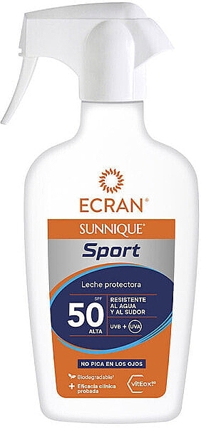 Средство для загара и защиты от солнца - Ecran Sunnique Sport Milk Protect Spray Spf50 — фото N1