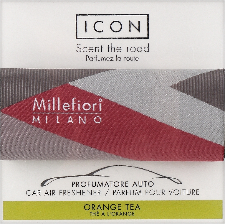 Ароматизатор в авто "Геометричний апельсиновий чай" - Millefiori Milano Icon Textil Geometric Orange Tea — фото N1