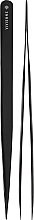 Пинцет прямой тонкий, черный - Vivienne — фото N1